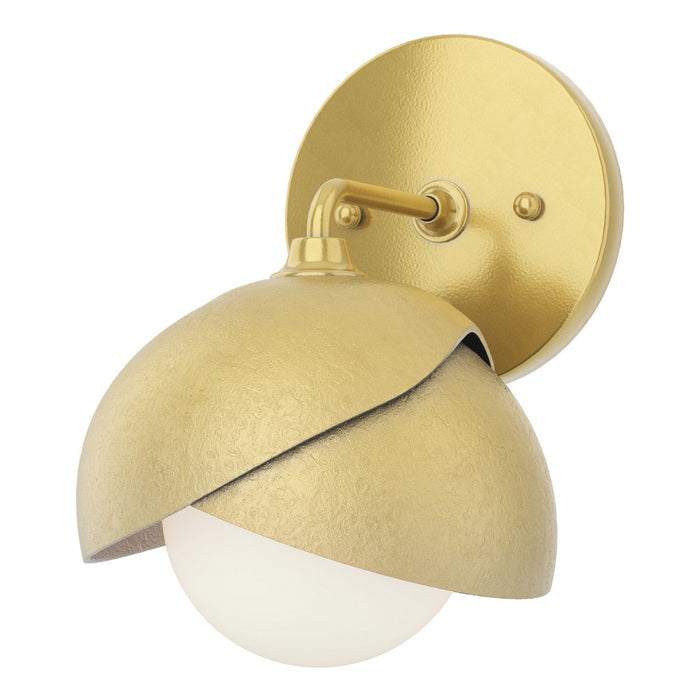 Brooklyn 1-Light Double Shade Bath Sconce in Modern Brass with Modern Brass Accent - 201374-SKT-86-86-GG0711 by Hubbardton Forge