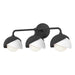 Brooklyn 3-Light Double Shade Bath Sconce in Black with White Accent - 201375-SKT-10-02-GG0711 by Hubbardton Forge