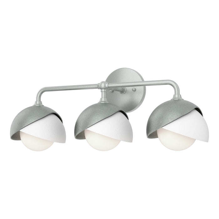 Brooklyn 3-Light Double Shade Bath Sconce in Vintage Platinum with White Accent - 201375-SKT-82-02-GG0711 by Hubbardton Forge