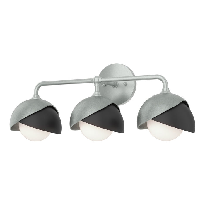 Brooklyn 3-Light Double Shade Bath Sconce in Vintage Platinum with Black Accent - 201375-SKT-82-10-GG0711 by Hubbardton Forge