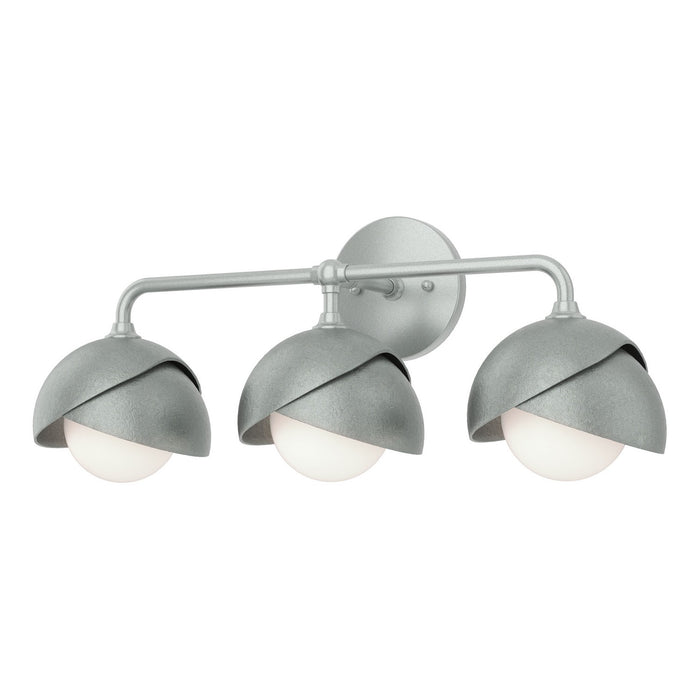 Brooklyn 3-Light Double Shade Bath Sconce in Vintage Platinum with Vintage Platinum Accent - 201375-SKT-82-82-GG0711 by Hubbardton Forge