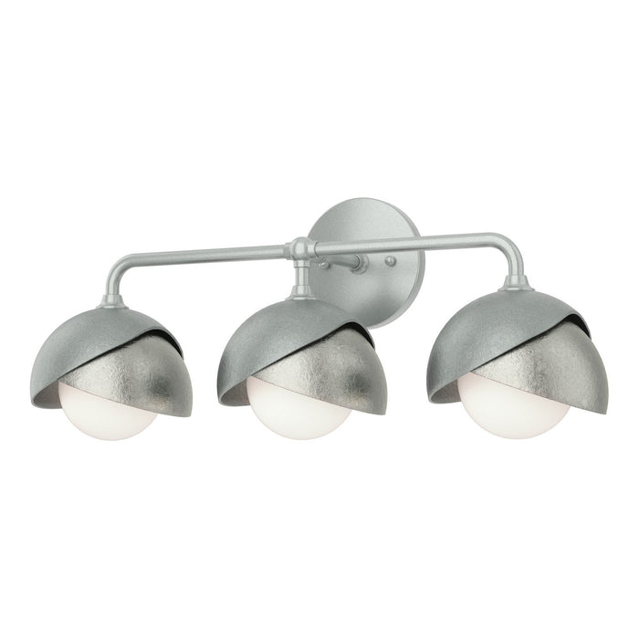 Brooklyn 3-Light Double Shade Bath Sconce in Vintage Platinum with Sterling Accent - 201375-SKT-82-85-GG0711 by Hubbardton Forge