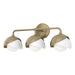 Brooklyn 3-Light Double Shade Bath Sconce in Soft Gold with White Accent - 201375-SKT-84-02-GG0711 by Hubbardton Forge