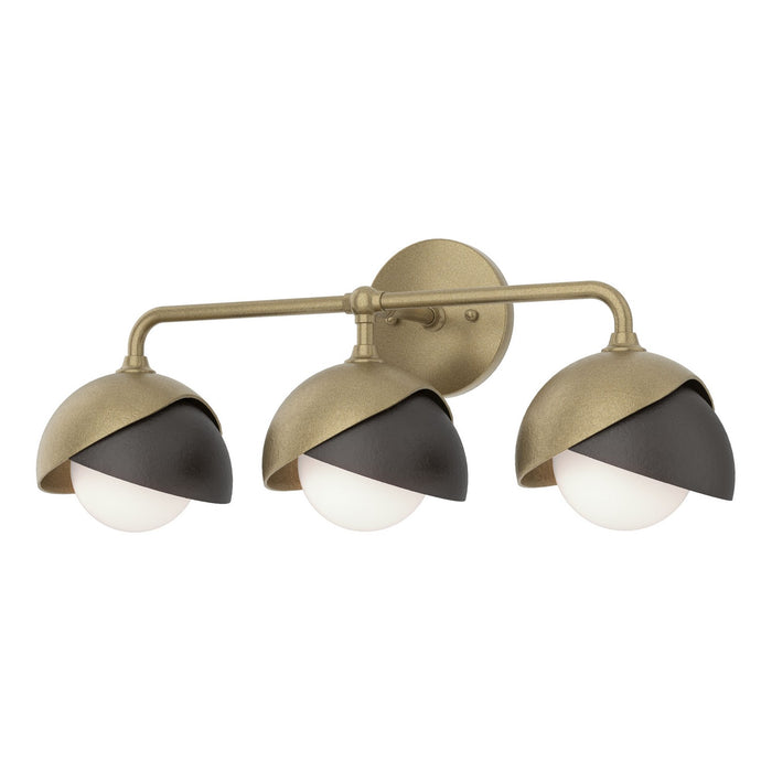 Brooklyn 3-Light Double Shade Bath Sconce in Soft Gold with Oil Rubbed Bronze Accent - 201375-SKT-84-14-GG0711 by Hubbardton Forge