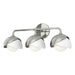 Brooklyn 3-Light Double Shade Bath Sconce in Sterling with White Accent - 201375-SKT-85-02-GG0711 by Hubbardton Forge