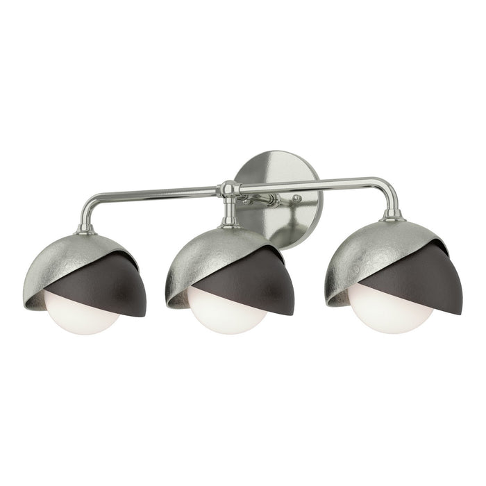 Brooklyn 3-Light Double Shade Bath Sconce in Sterling with Oil Rubbed Bronze Accent - 201375-SKT-85-14-GG0711 by Hubbardton Forge