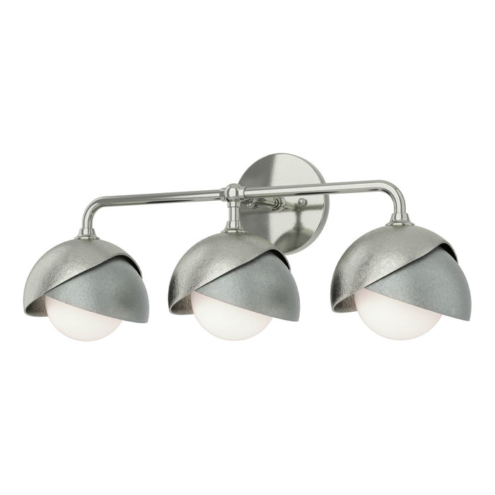 Brooklyn 3-Light Double Shade Bath Sconce in Sterling with Vintage Platinum Accent - 201375-SKT-85-82-GG0711 by Hubbardton Forge