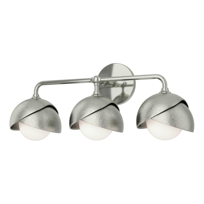 Brooklyn 3-Light Double Shade Bath Sconce in Sterling with Sterling Accent - 201375-SKT-85-85-GG0711 by Hubbardton Forge