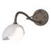 Brooklyn 1-Light Single Shade Long-Arm Sconce in Bronze with White Accent - 201376-SKT-05-02-GG0711 by Hubbardton Forge