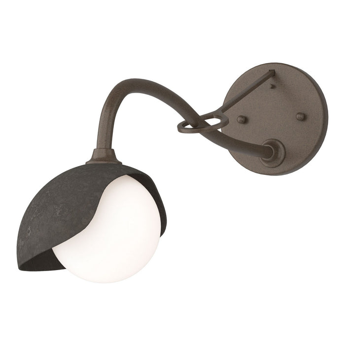 Brooklyn 1-Light Single Shade Long-Arm Sconce in Bronze with Dark Smoke Accent - 201376-SKT-05-07-GG0711 by Hubbardton Forge