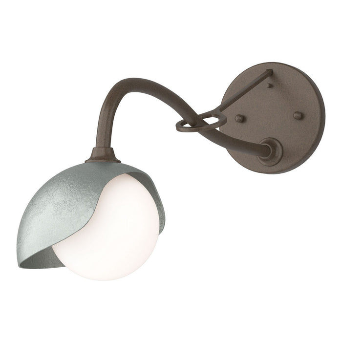 Brooklyn 1-Light Single Shade Long-Arm Sconce in Bronze with Vintage Platinum Accent - 201376-SKT-05-82-GG0711 by Hubbardton Forge