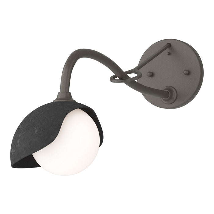 Brooklyn 1-Light Single Shade Long-Arm Sconce in Dark Smoke with Black Accent - 201376-SKT-07-10-GG0711 by Hubbardton Forge