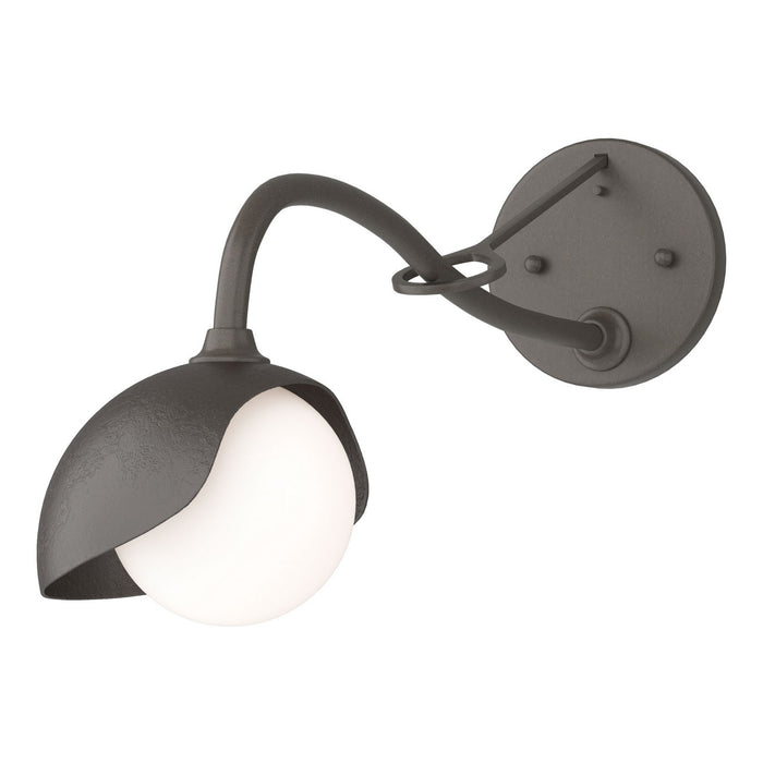 Brooklyn 1-Light Single Shade Long-Arm Sconce in Dark Smoke with Oil Rubbed Bronze Accent - 201376-SKT-07-14-GG0711 by Hubbardton Forge