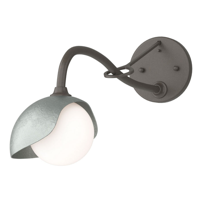 Brooklyn 1-Light Single Shade Long-Arm Sconce in Dark Smoke with Vintage Platinum Accent - 201376-SKT-07-82-GG0711 by Hubbardton Forge