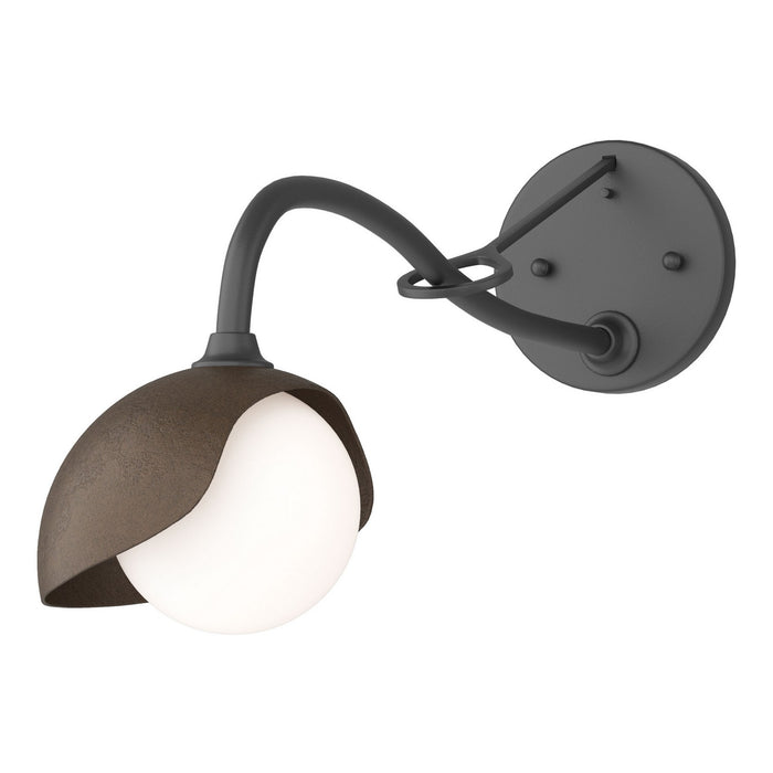 Brooklyn 1-Light Single Shade Long-Arm Sconce in Black with Bronze Accent - 201376-SKT-10-05-GG0711 by Hubbardton Forge