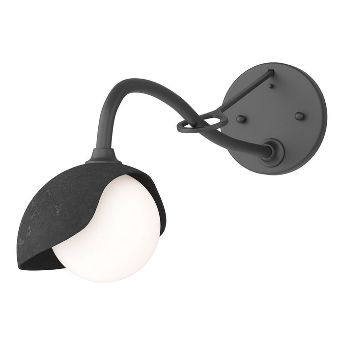 Brooklyn 1-Light Single Shade Long-Arm Sconce in Black with Black Accent - 201376-SKT-10-10-GG0711 by Hubbardton Forge