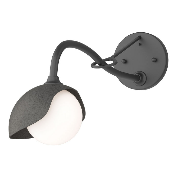 Brooklyn 1-Light Single Shade Long-Arm Sconce in Black with Natural Iron Accent - 201376-SKT-10-20-GG0711 by Hubbardton Forge