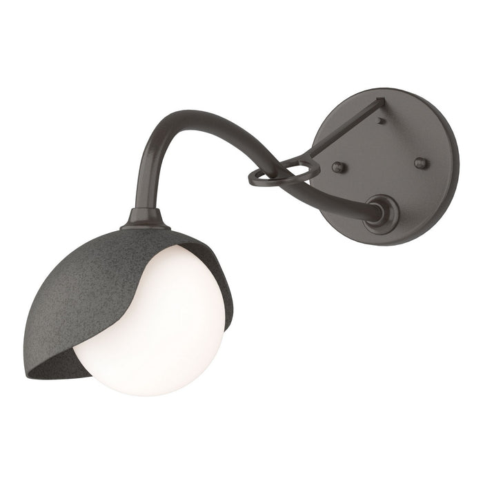 Brooklyn 1-Light Single Shade Long-Arm Sconce in Oil Rubbed Bronze with Natural Iron Accent - 201376-SKT-14-20-GG0711 by Hubbardton Forge