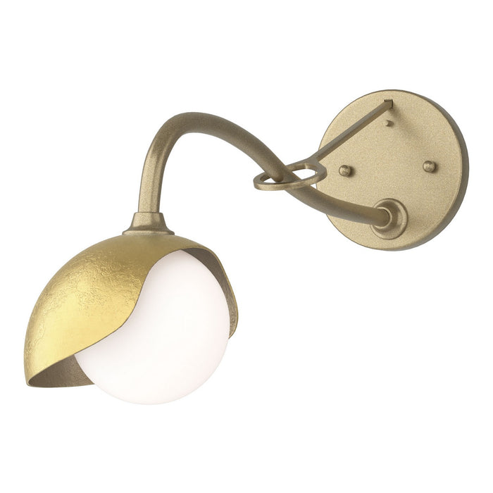 Brooklyn 1-Light Single Shade Long-Arm Sconce in Soft Gold with Modern Brass Accent - 201376-SKT-84-86-GG0711 by Hubbardton Forge