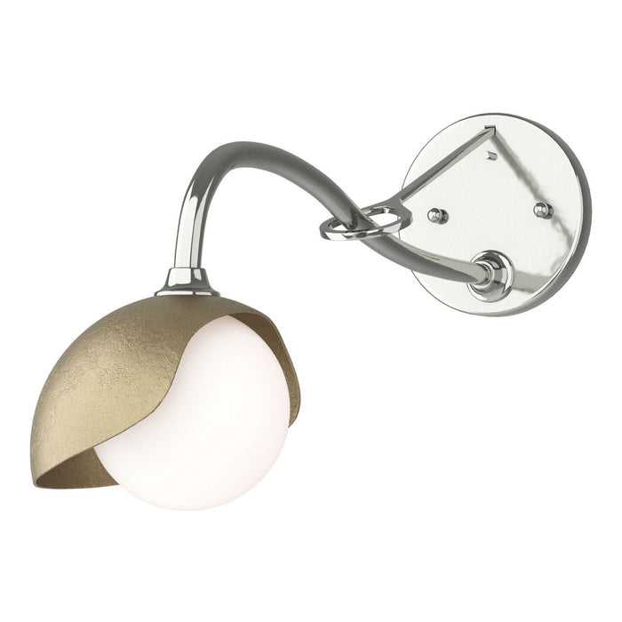 Brooklyn 1-Light Single Shade Long-Arm Sconce in Sterling with Soft Gold Accent - 201376-SKT-85-84-GG0711 by Hubbardton Forge