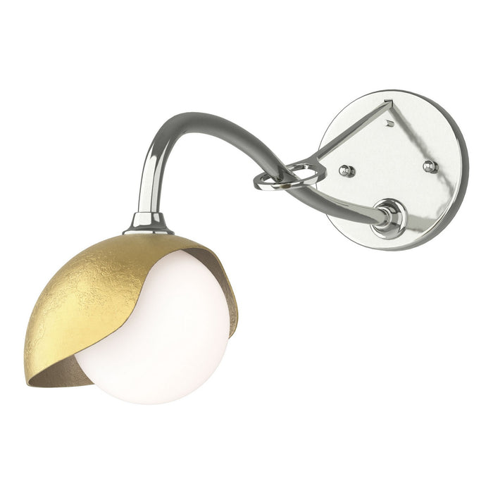 Brooklyn 1-Light Single Shade Long-Arm Sconce in Sterling with Modern Brass Accent - 201376-SKT-85-86-GG0711 by Hubbardton Forge