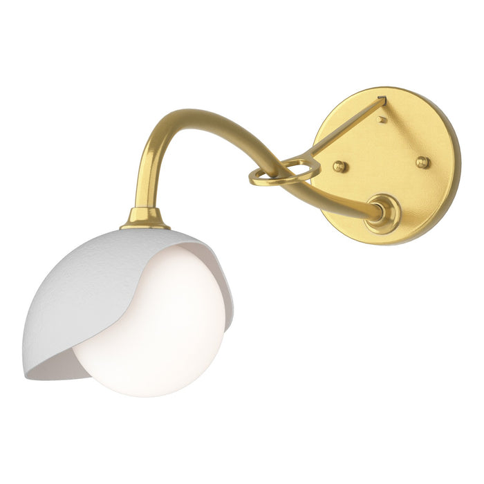 Brooklyn 1-Light Single Shade Long-Arm Sconce in Modern Brass with White Accent - 201376-SKT-86-02-GG0711 by Hubbardton Forge