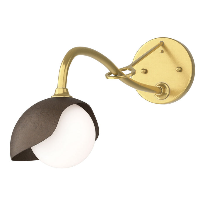 Brooklyn 1-Light Single Shade Long-Arm Sconce in Modern Brass with Bronze Accent - 201376-SKT-86-05-GG0711 by Hubbardton Forge