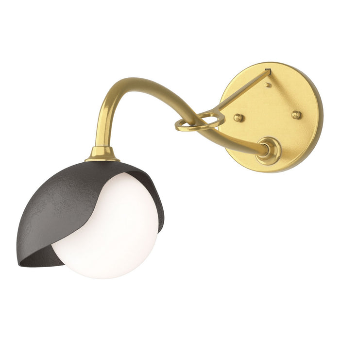 Brooklyn 1-Light Single Shade Long-Arm Sconce in Modern Brass with Oil Rubbed Bronze Accent - 201376-SKT-86-14-GG0711 by Hubbardton Forge