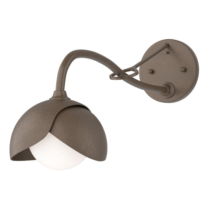 Brooklyn 1-Light Double Shade Long-Arm Sconce in Bronze with Bronze Accent - 201377-SKT-05-05-GG0711 by Hubbardton Forge