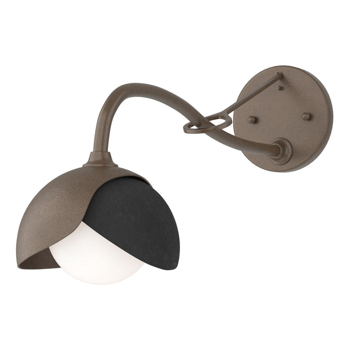 Brooklyn 1-Light Double Shade Long-Arm Sconce in Bronze with Black Accent - 201377-SKT-05-10-GG0711 by Hubbardton Forge