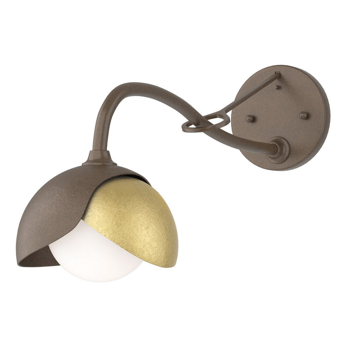 Brooklyn 1-Light Double Shade Long-Arm Sconce in Bronze with Modern Brass Accent - 201377-SKT-05-86-GG0711 by Hubbardton Forge