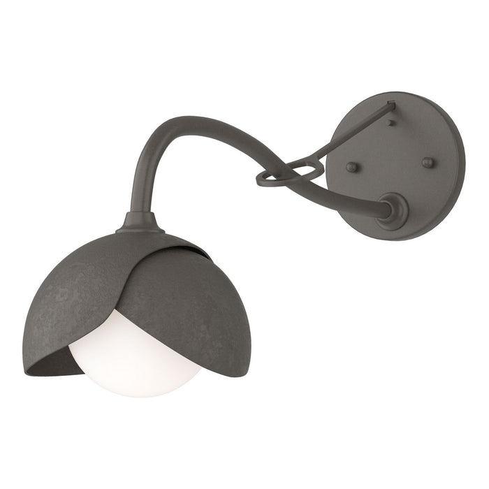 Brooklyn 1-Light Double Shade Long-Arm Sconce in Dark Smoke with Dark Smoke Accent - 201377-SKT-07-07-GG0711 by Hubbardton Forge