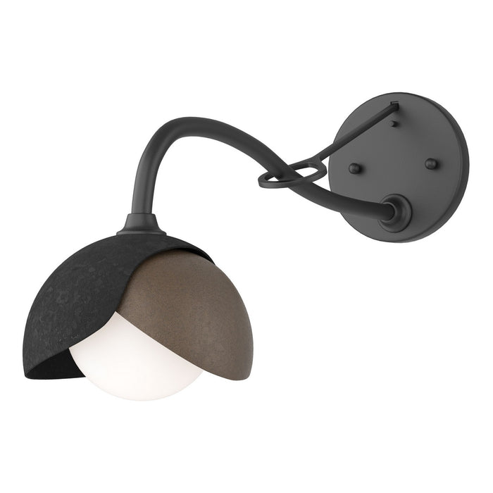 Brooklyn 1-Light Double Shade Long-Arm Sconce in Black with Bronze Accent - 201377-SKT-10-05-GG0711 by Hubbardton Forge