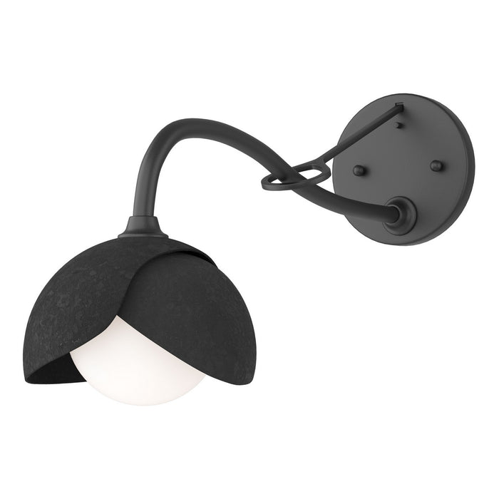 Brooklyn 1-Light Double Shade Long-Arm Sconce in Black with Black Accent - 201377-SKT-10-10-GG0711 by Hubbardton Forge