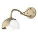 Brooklyn 1-Light Double Shade Long-Arm Sconce in Soft Gold with White Accent - 201377-SKT-84-02-GG0711 by Hubbardton Forge