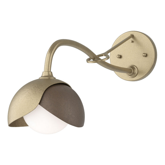 Brooklyn 1-Light Double Shade Long-Arm Sconce in Soft Gold with Bronze Accent - 201377-SKT-84-05-GG0711 by Hubbardton Forge