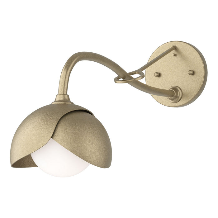 Brooklyn 1-Light Double Shade Long-Arm Sconce in Soft Gold with Soft Gold Accent - 201377-SKT-84-84-GG0711 by Hubbardton Forge