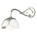 Brooklyn 1-Light Double Shade Long-Arm Sconce in Sterling with White Accent - 201377-SKT-85-02-GG0711 by Hubbardton Forge