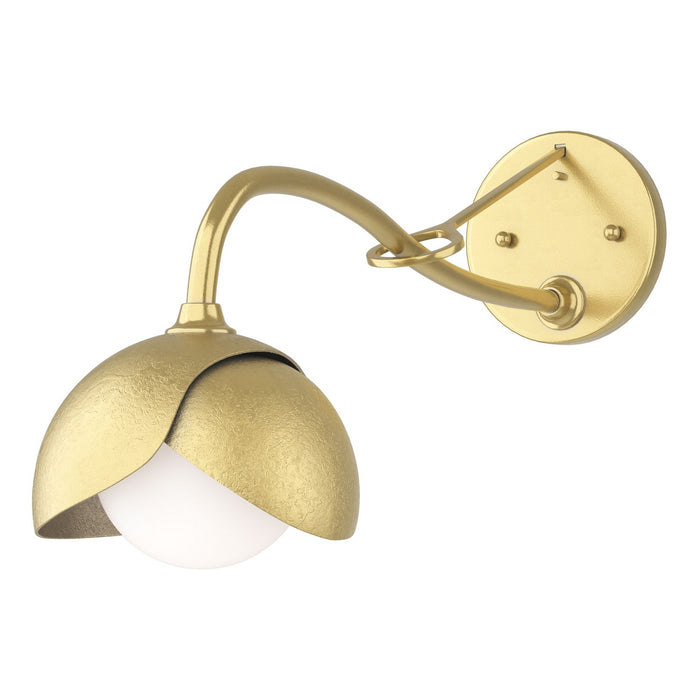 Brooklyn 1-Light Double Shade Long-Arm Sconce in Modern Brass with Modern Brass Accent - 201377-SKT-86-86-GG0711 by Hubbardton Forge