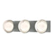 Brooklyn 3-Light Straight Double Shade Bath Sconce in Vintage Platinum with White Accent - 201378-SKT-82-02-GG0711 by Hubbardton Forge