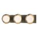 Brooklyn 3-Light Straight Double Shade Bath Sconce in Soft Gold with Sterling Accent - 201378-SKT-84-85-GG0711 by Hubbardton Forge