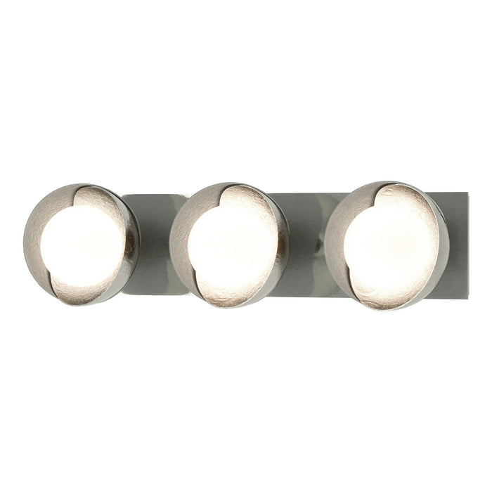 Brooklyn 3-Light Straight Double Shade Bath Sconce in Sterling with Vintage Platinum Accent - 201378-SKT-85-82-GG0711 by Hubbardton Forge