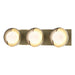 Brooklyn 3-Light Straight Double Shade Bath Sconce in Modern Brass with Sterling Accent - 201378-SKT-86-85-GG0711 by Hubbardton Forge