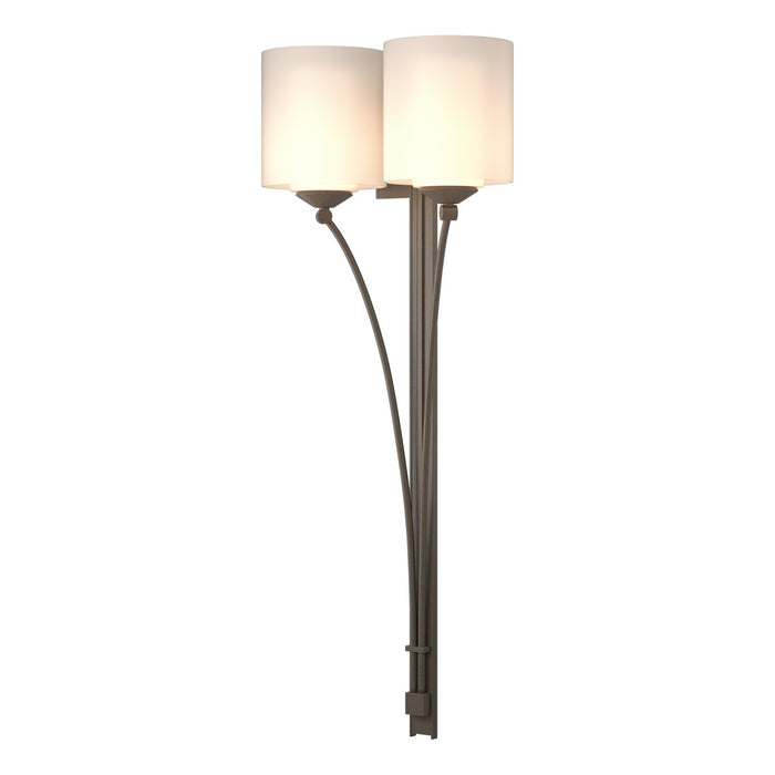 Formae Contemporary 2 Light Sconce in Dark Smoke - 204672-SKT-07-GG0169 by Hubbardton Forge