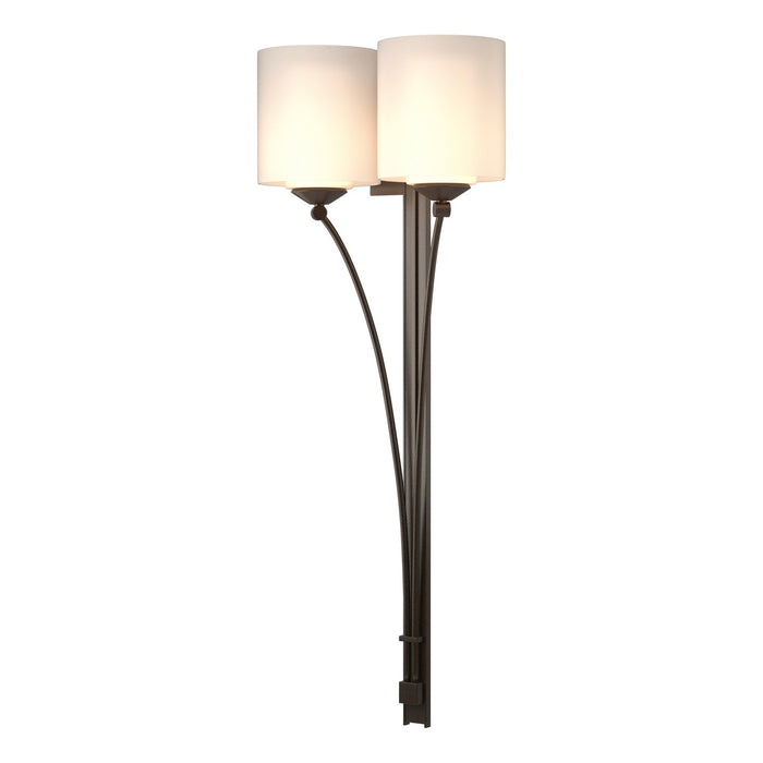 Formae Contemporary 2 Light Sconce in Oil Rubbed Bronze - 204672-SKT-14-GG0169 by Hubbardton Forge