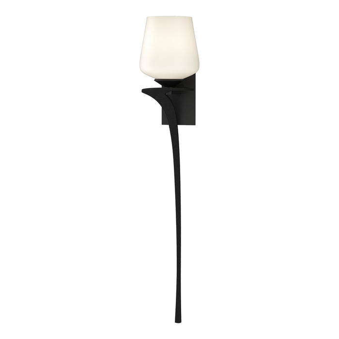 Antasia Single Glass 1 Light (Left Side) Sconce in Black - 204710-SKT-LFT-10-GG0236 by Hubbardton Forge