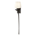 Antasia Single Glass 1 Light (Left Side) Sconce in Oil Rubbed Bronze - 204710-SKT-LFT-14-GG0236 by Hubbardton Forge