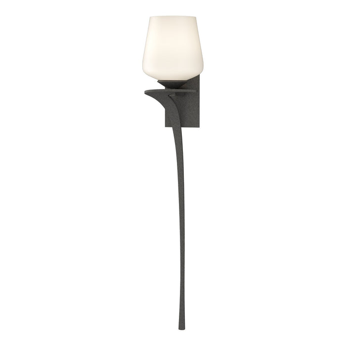 Antasia Single Glass 1 Light (Left Side) Sconce in Natural Iron - 204710-SKT-LFT-20-GG0236 by Hubbardton Forge