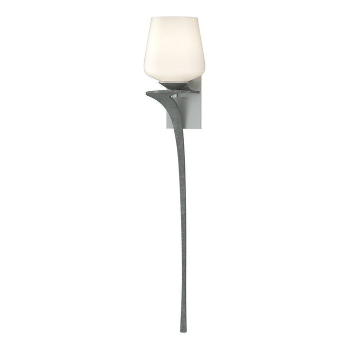 Antasia Single Glass 1 Light (Left Side) Sconce in Vintage Platinum - 204710-SKT-LFT-82-GG0236 by Hubbardton Forge