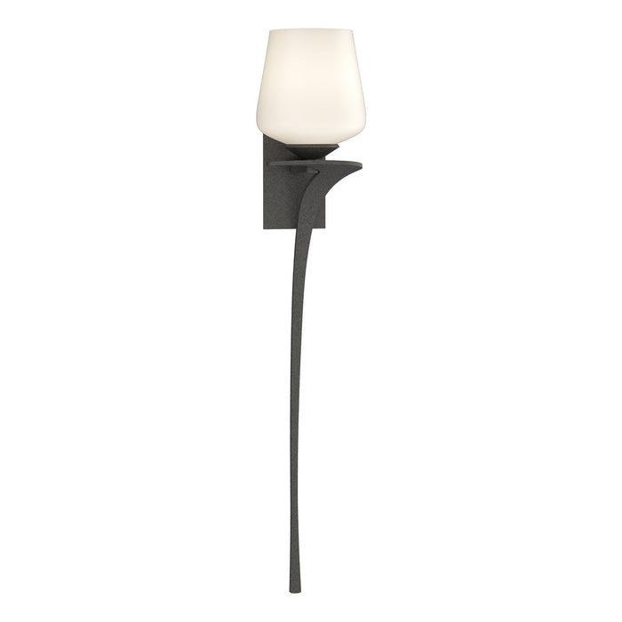 Antasia Single Glass 1 Light (Right Side) Sconce in Natural Iron - 204710-SKT-RGT-20-GG0236 by Hubbardton Forge